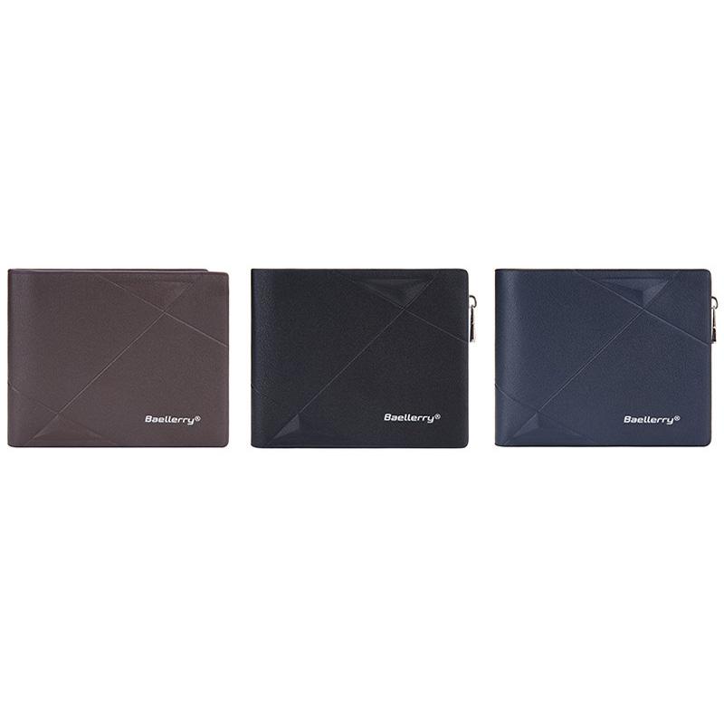 Men RFID Leather Zip Wallet Large Capacity Multi Card Holder With Coin Pocket 1