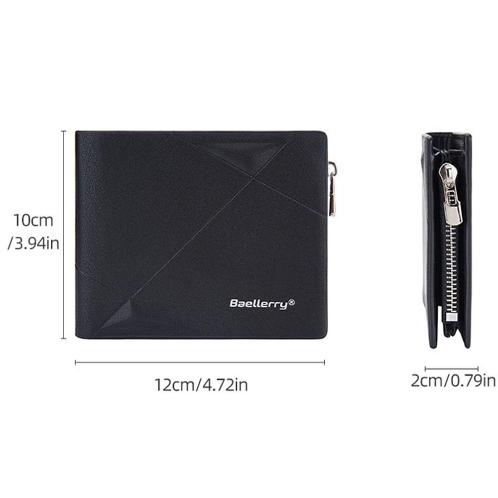 Men RFID Leather Zip Wallet Large Capacity Multi Card Holder With Coin Pocket 3