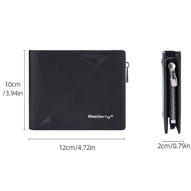 Men RFID Leather Zip Wallet Large Capacity Multi Card Holder With Coin Pocket 3