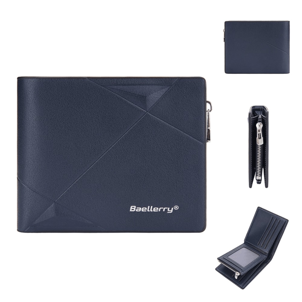 Men RFID Leather Zip Wallet Large Capacity Multi Card Holder With Coin Pocket 7