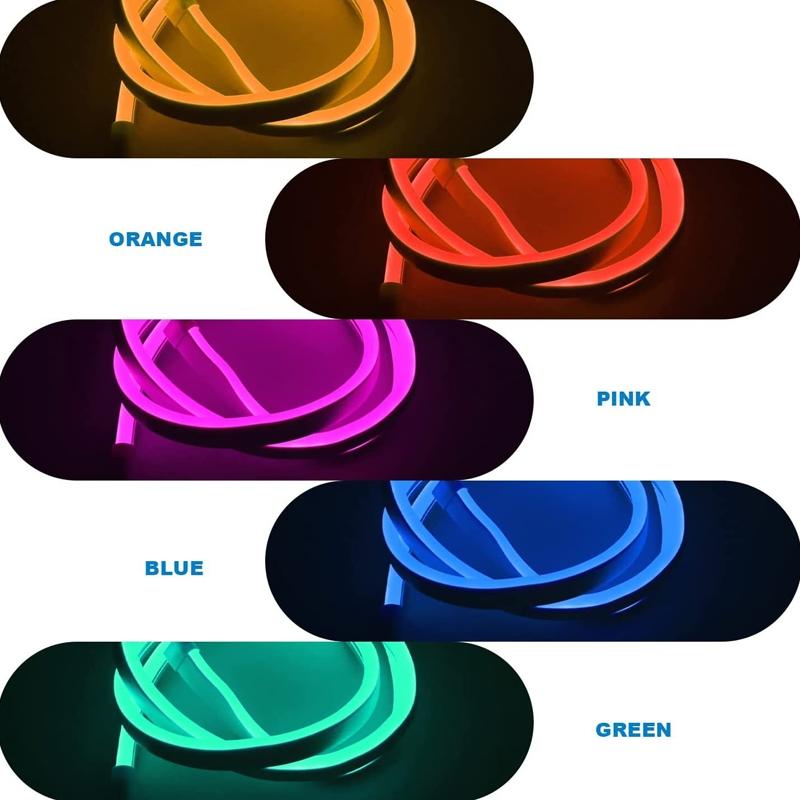 USB Powered Flexible Neon LED Light Strip 2m Waterproof Silicone Ambient Lighting 2
