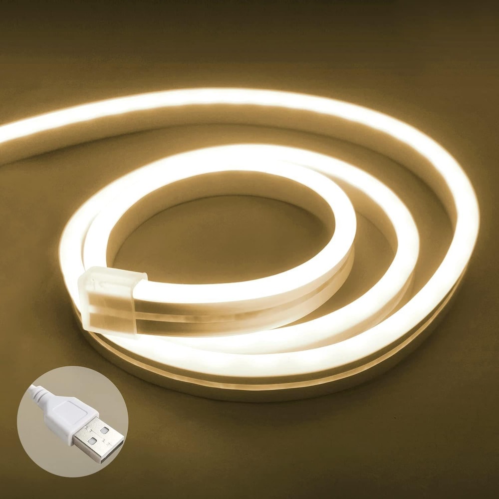USB Powered Flexible Neon LED Light Strip 2m Waterproof Silicone Ambient Lighting 3