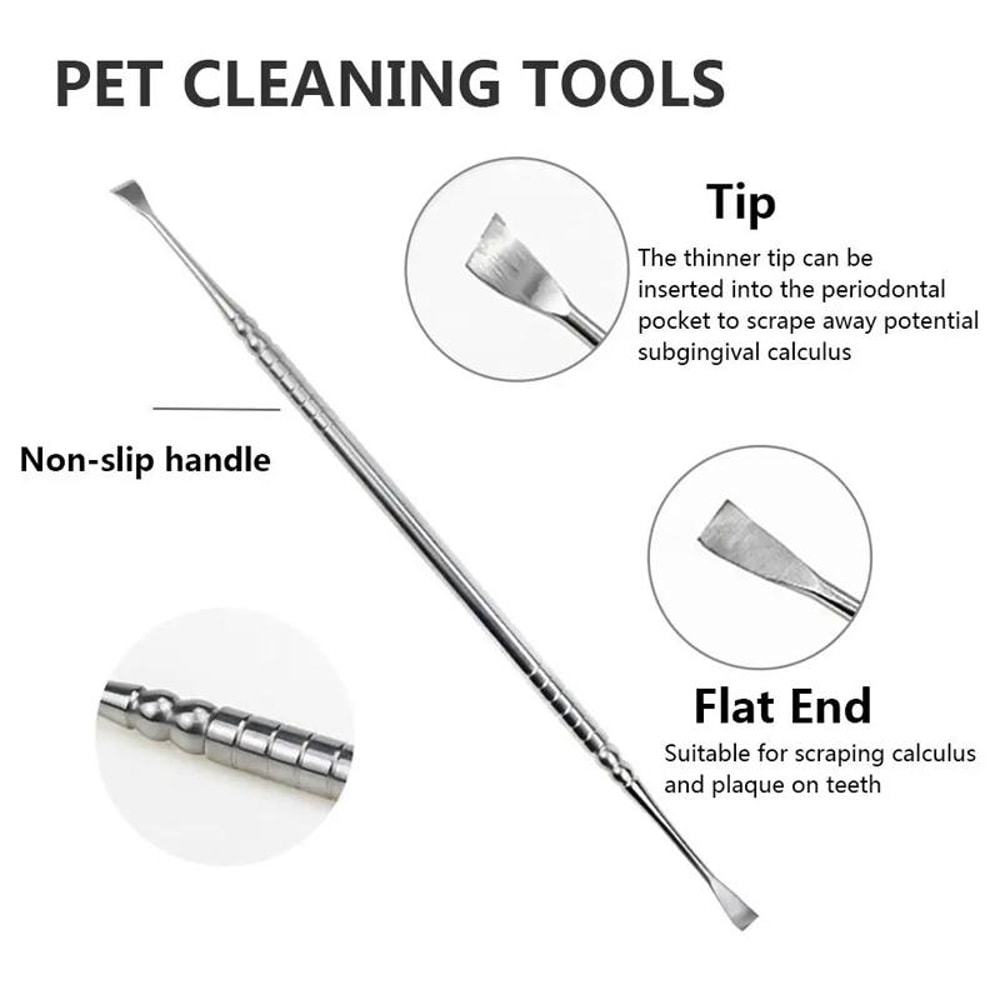 Dog Dental Tartar Remover Tool Stainless Steel Pet Teeth Cleaner Scraper