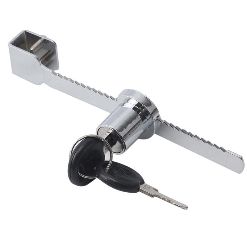 Removable Glass Sliding Door Lock with Key, No Drill Cabinet Door Lock for Secure Displays
