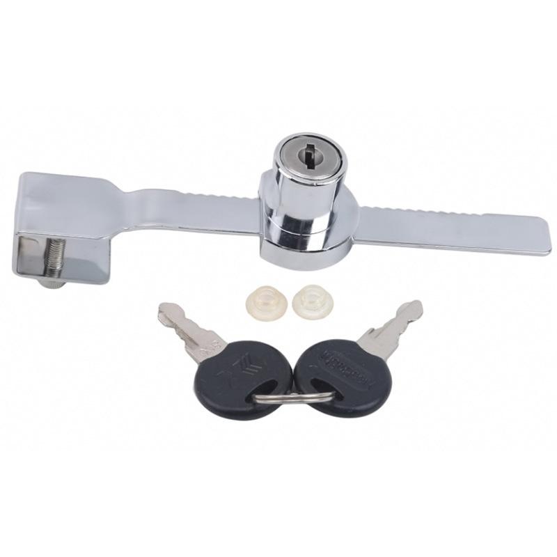 Removable Glass Sliding Door Lock with Key, No Drill Cabinet Door Lock for Secure Displays