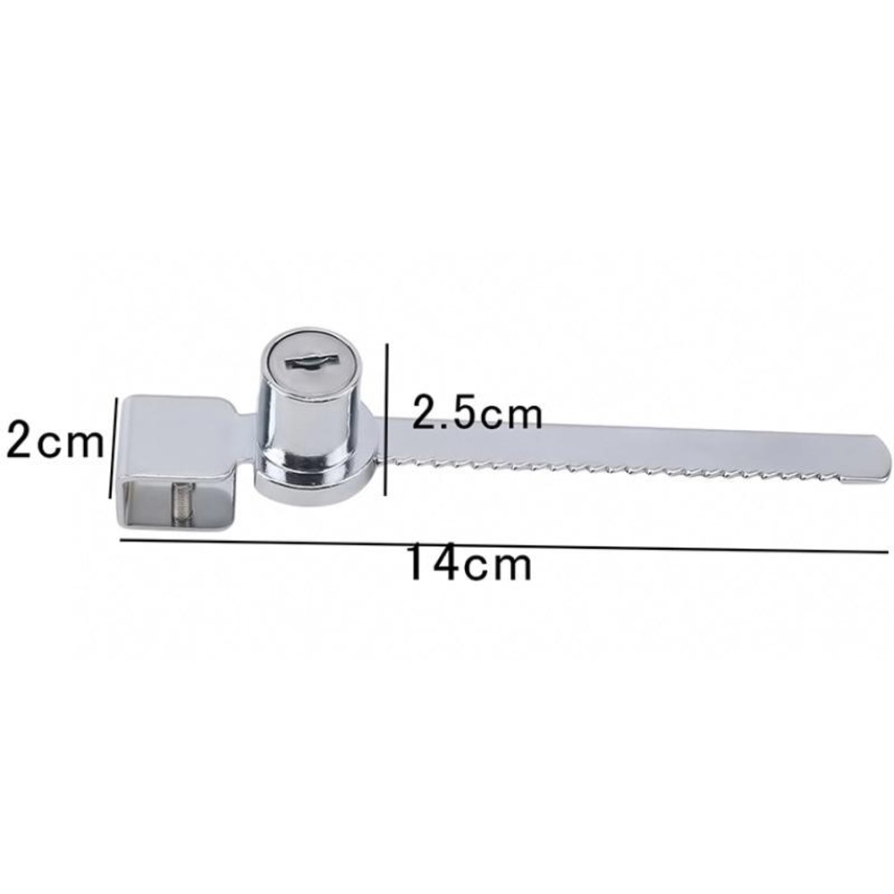 Removable Glass Sliding Door Lock with Key, No Drill Cabinet Door Lock for Secure Displays