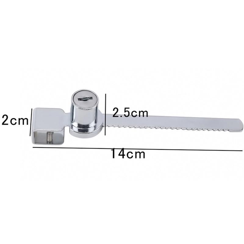Removable Glass Sliding Door Lock with Key, No Drill Cabinet Door Lock for Secure Displays