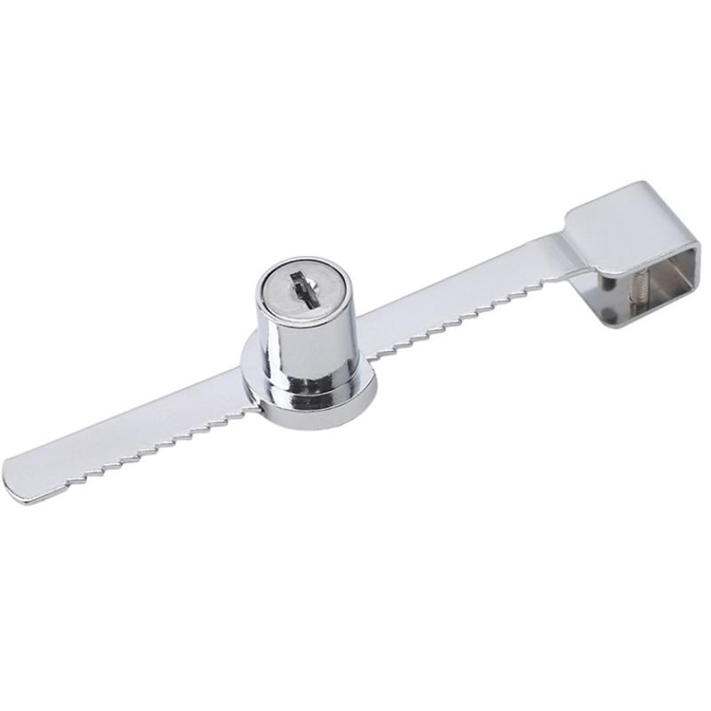 Removable Glass Sliding Door Lock with Key, No Drill Cabinet Door Lock for Secure Displays