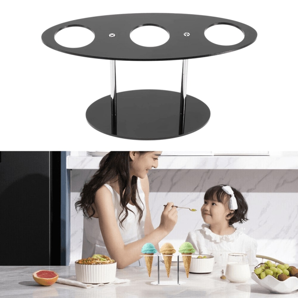 Acrylic Ice Cream Cone Display Stand Rack For Desserts Events 8
