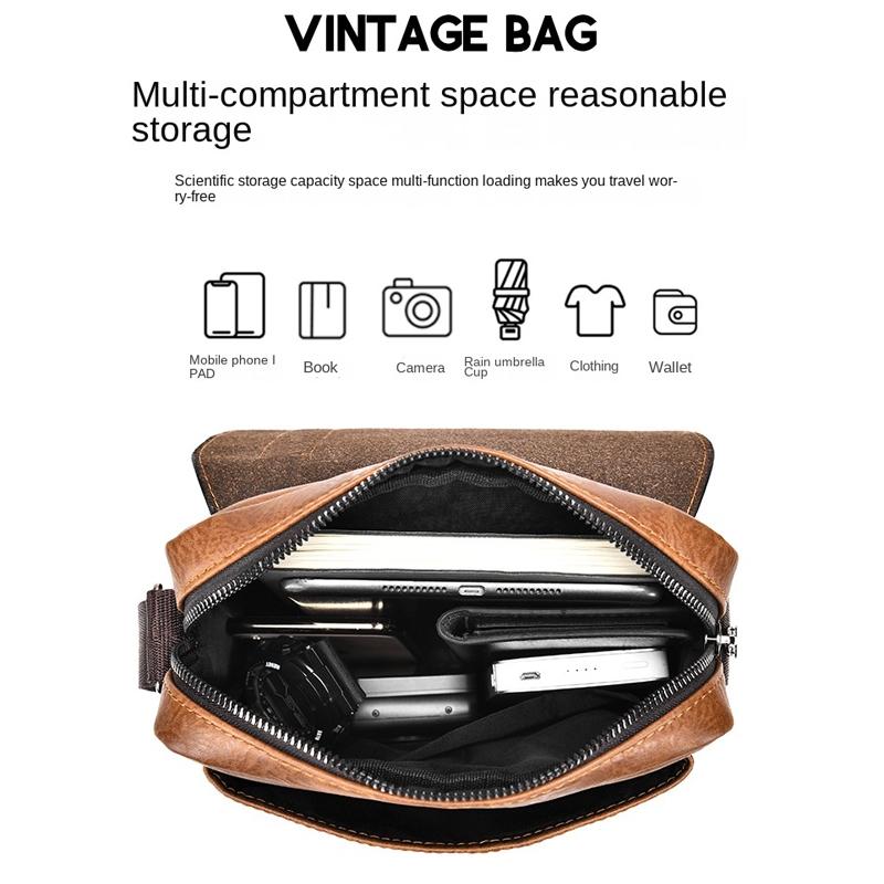 Vintage Canvas Crossbody Messenger Bag Large Capacity Shoulder Backpack 7