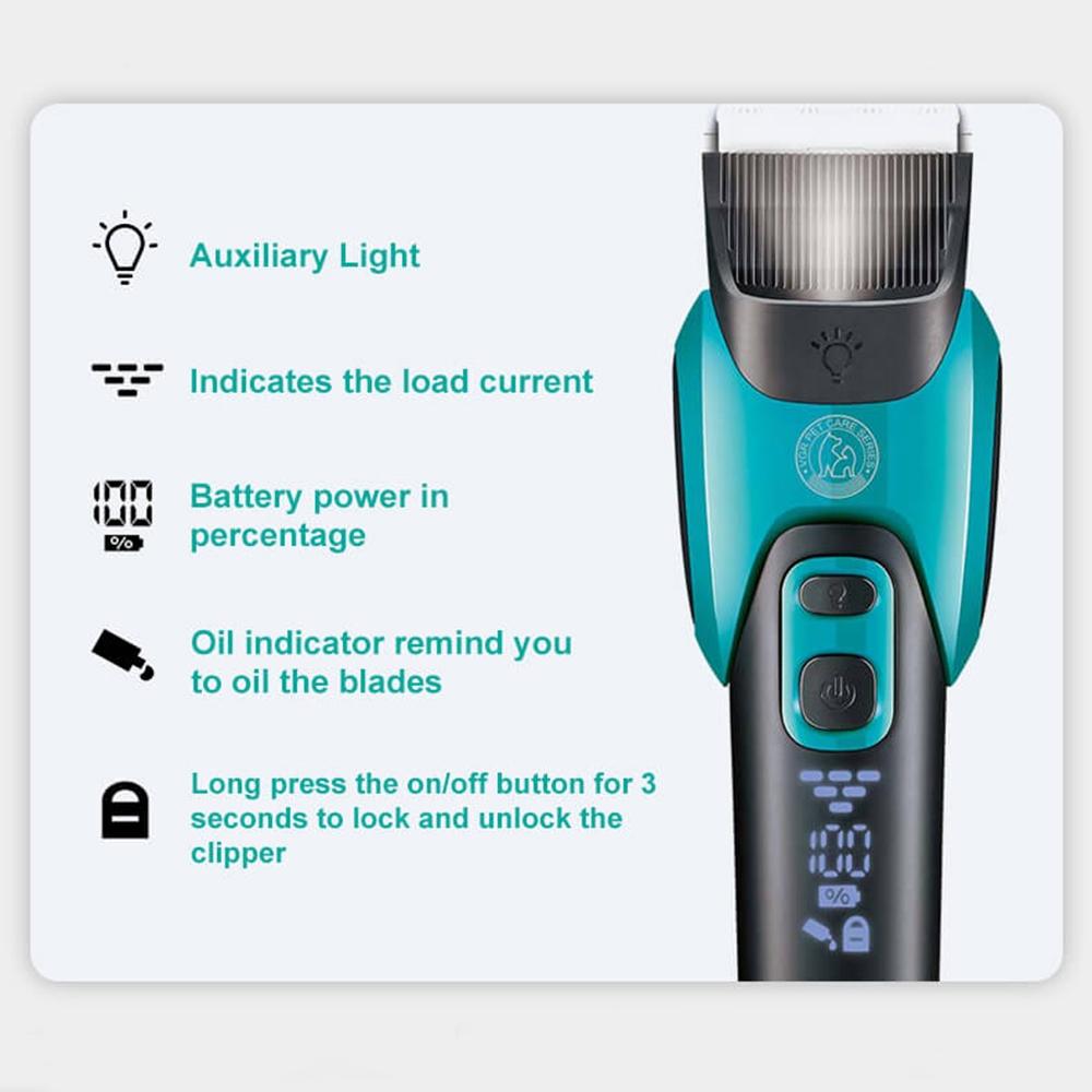 VGR V208 Quiet Pet Grooming Clippers With LED Display Cordless Dog Hair Trimmer 5