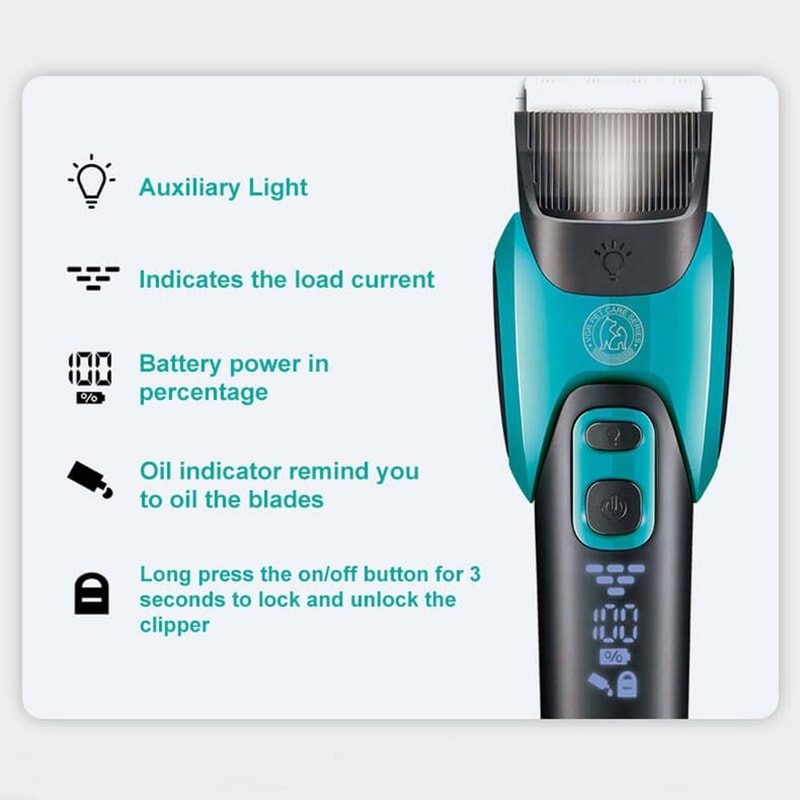 VGR V208 Quiet Pet Grooming Clippers With LED Display Cordless Dog Hair Trimmer 5