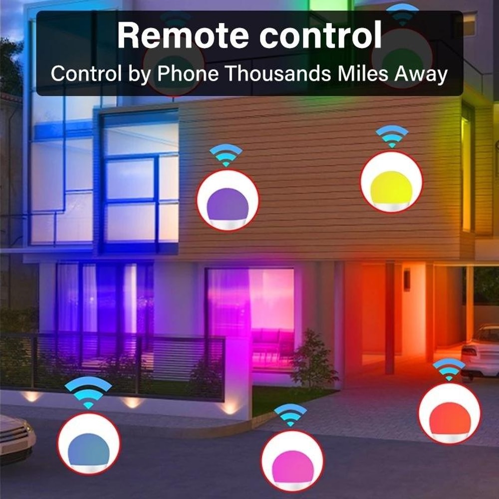 Smart WiFi RGB LED Bulb 4pcs Voice Controlled Color Changing Light 1