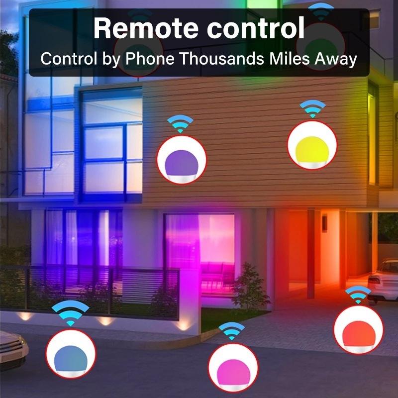 Smart WiFi RGB LED Bulb 4pcs Voice Controlled Color Changing Light 1