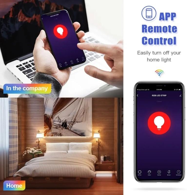 Smart WiFi RGB LED Bulb 4pcs Voice Controlled Color Changing Light 5
