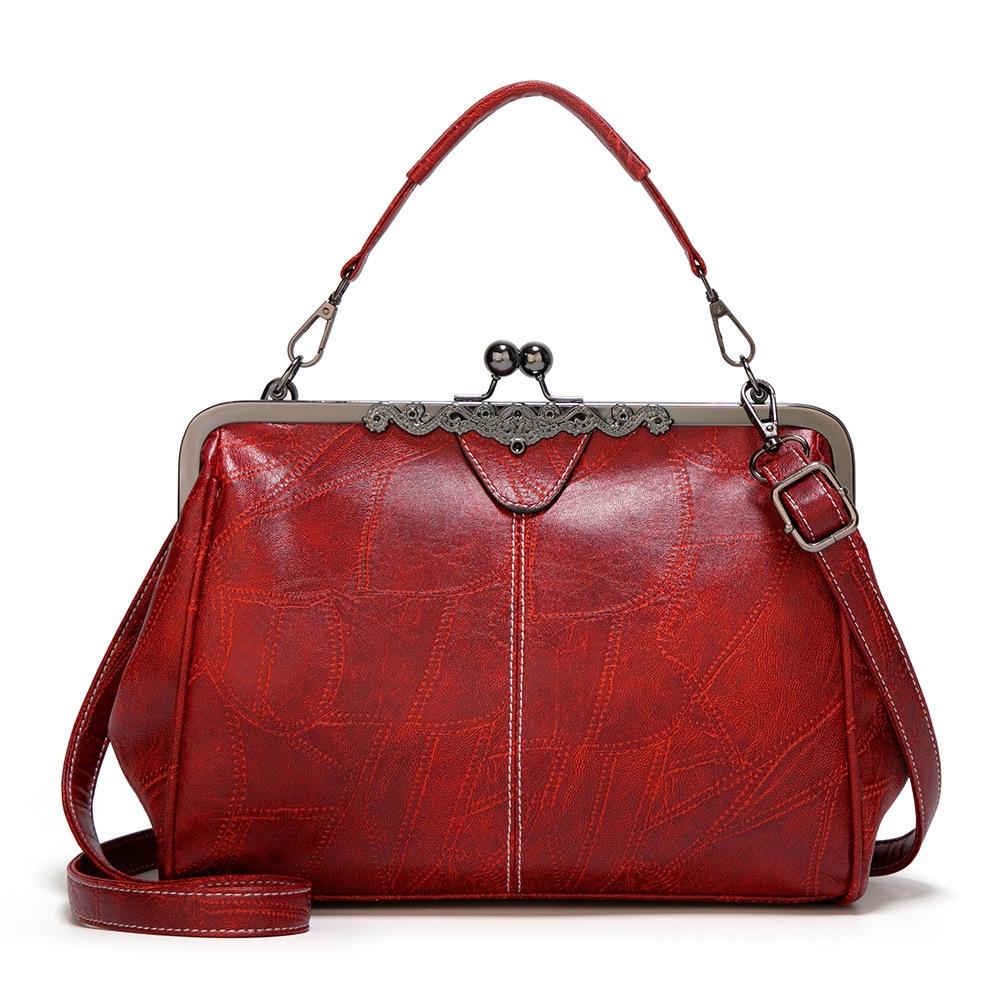 Vintage Leather Crossbody Bag With Buckle Adjustable Strap For Women Everyday Shoulder Handbag 0