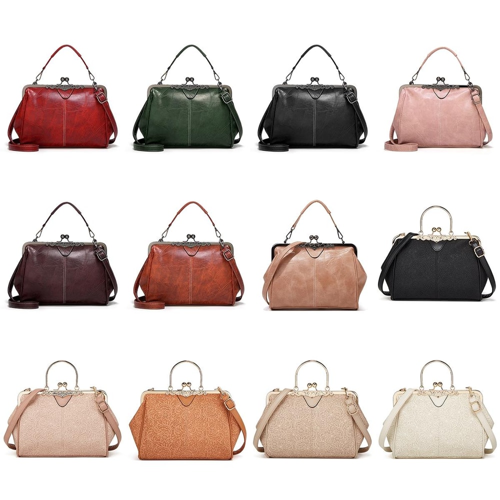 Vintage Leather Crossbody Bag With Buckle Adjustable Strap For Women Everyday Shoulder Handbag 1