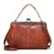 Vintage Leather Crossbody Bag with Buckle Adjustable Strap for Women Everyday Shoulder Handbag