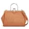 Vintage Leather Crossbody Bag with Buckle Adjustable Strap for Women Everyday Shoulder Handbag