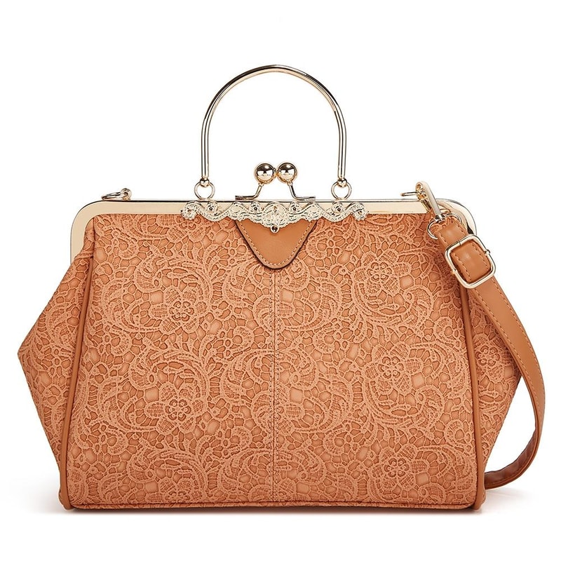 Vintage Leather Crossbody Bag with Buckle Adjustable Strap for Women Everyday Shoulder Handbag