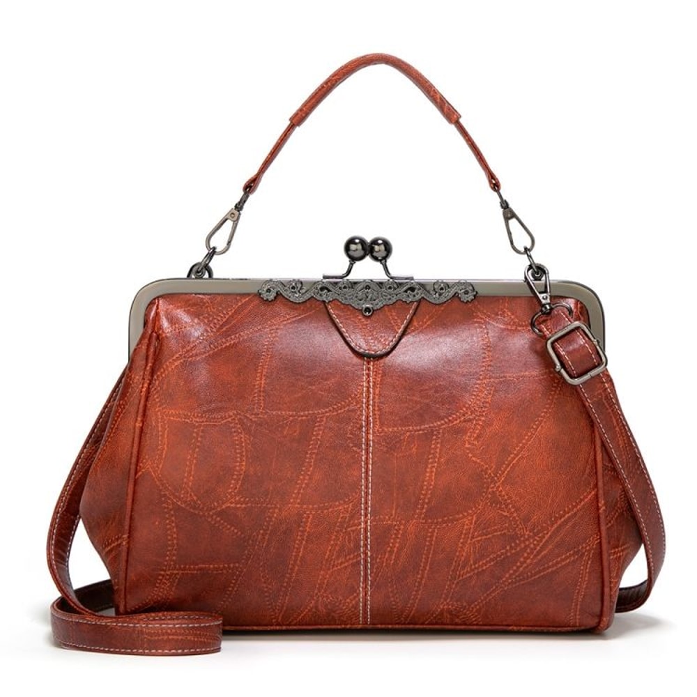 Vintage Leather Crossbody Bag With Buckle Adjustable Strap For Women Everyday Shoulder Handbag 11