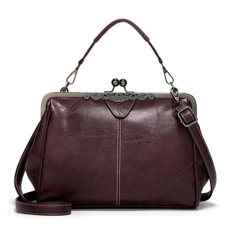 Vintage Leather Crossbody Bag With Buckle Adjustable Strap For Women Everyday Shoulder Handbag 10