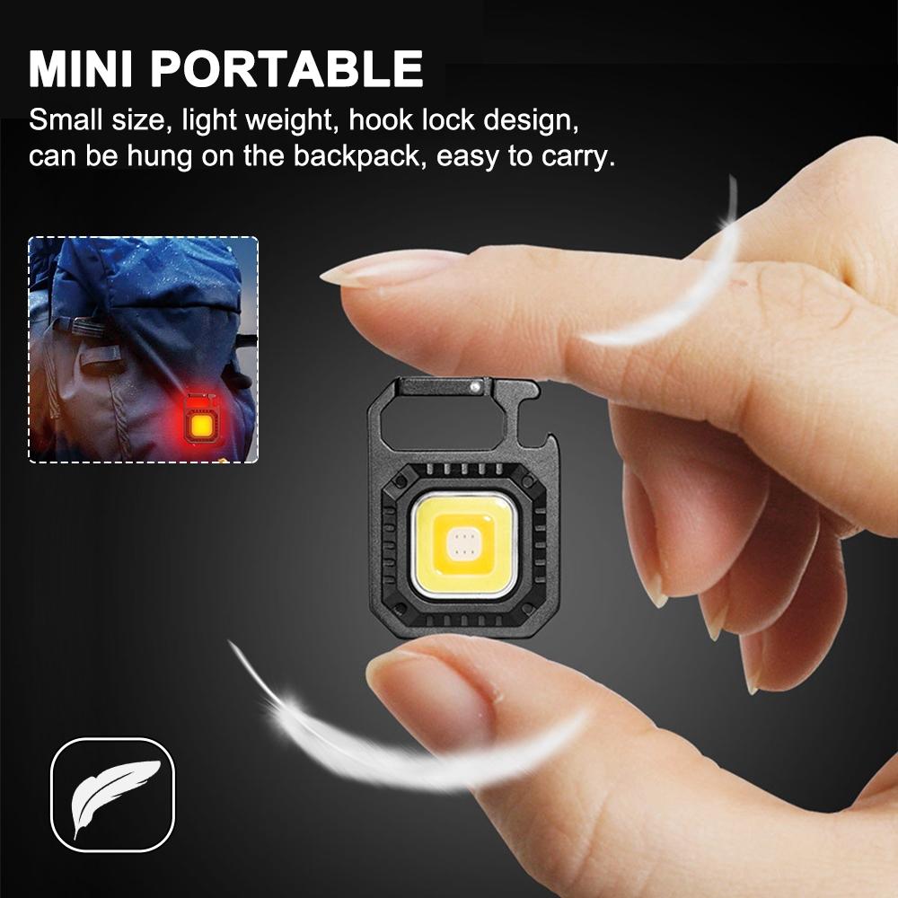 Mini Keychain Flashlight USB Rechargeable Pocket LED Torch 1