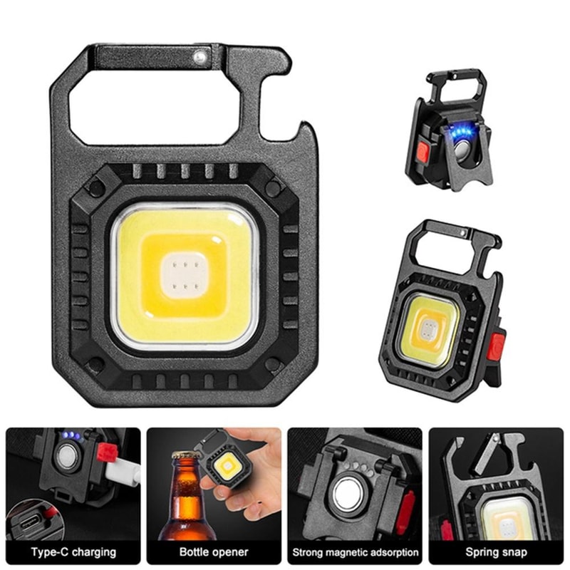 Mini Keychain Flashlight USB Rechargeable Pocket LED Torch 2