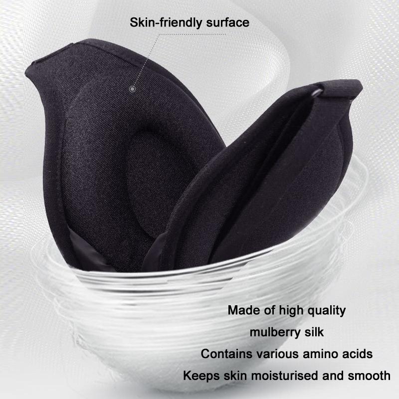 3D Silk Sleep Eye Mask with Nose Wing, Breathable Memory Foam Light Blocking Mask