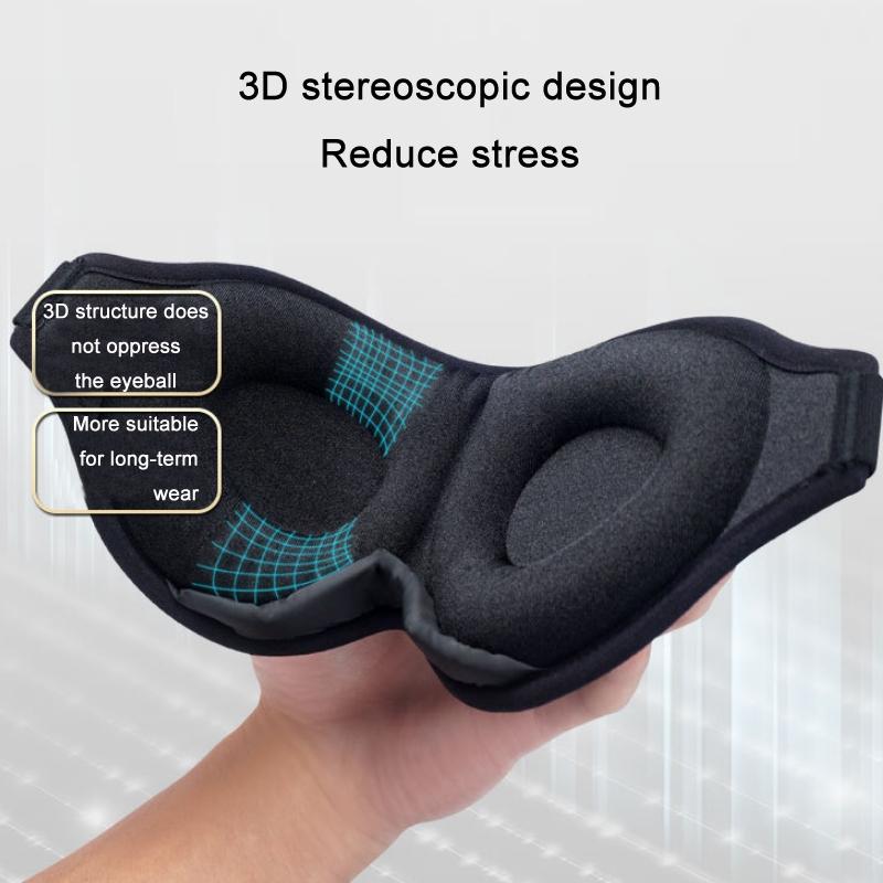 3D Silk Sleep Eye Mask with Nose Wing, Breathable Memory Foam Light Blocking Mask