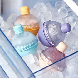 2pcs large sphere whiskey ice ball mold set with funnel slow melting ice maker