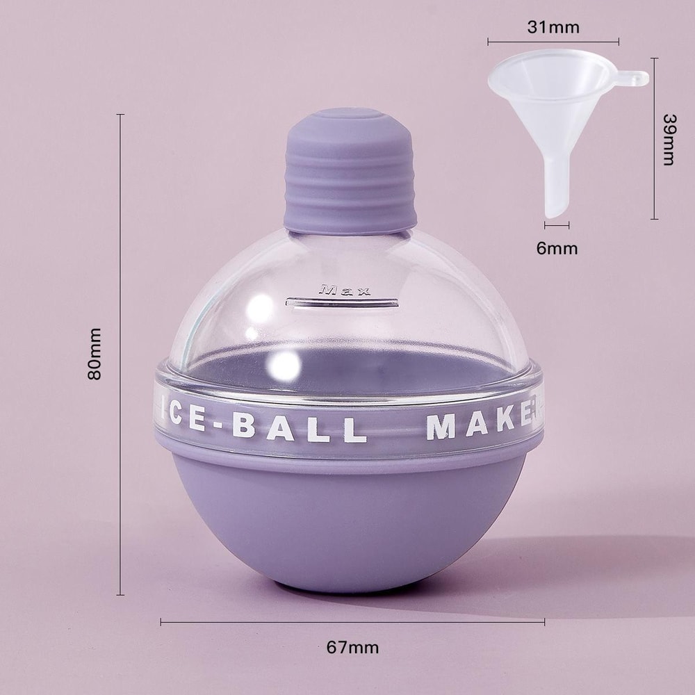 2PCS Large Sphere Whiskey Ice Ball Mold Set With Funnel Slow Melting Ice Maker 1
