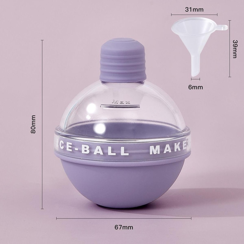 2PCS Large Sphere Whiskey Ice Ball Mold Set With Funnel Slow Melting Ice Maker 1