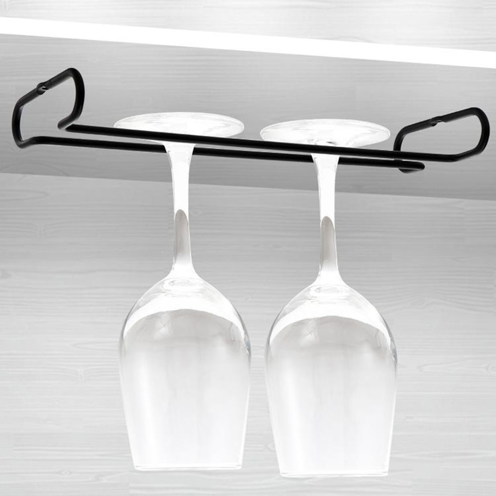 Under Cabinet Wine Glass Rack Metal Stemware Holder for Space Saving Storage