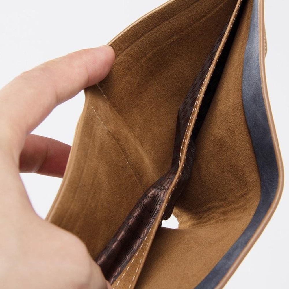 Vintage Frosted Bifold Leather Wallet For Men Slim Men Wallet RFID Style 5