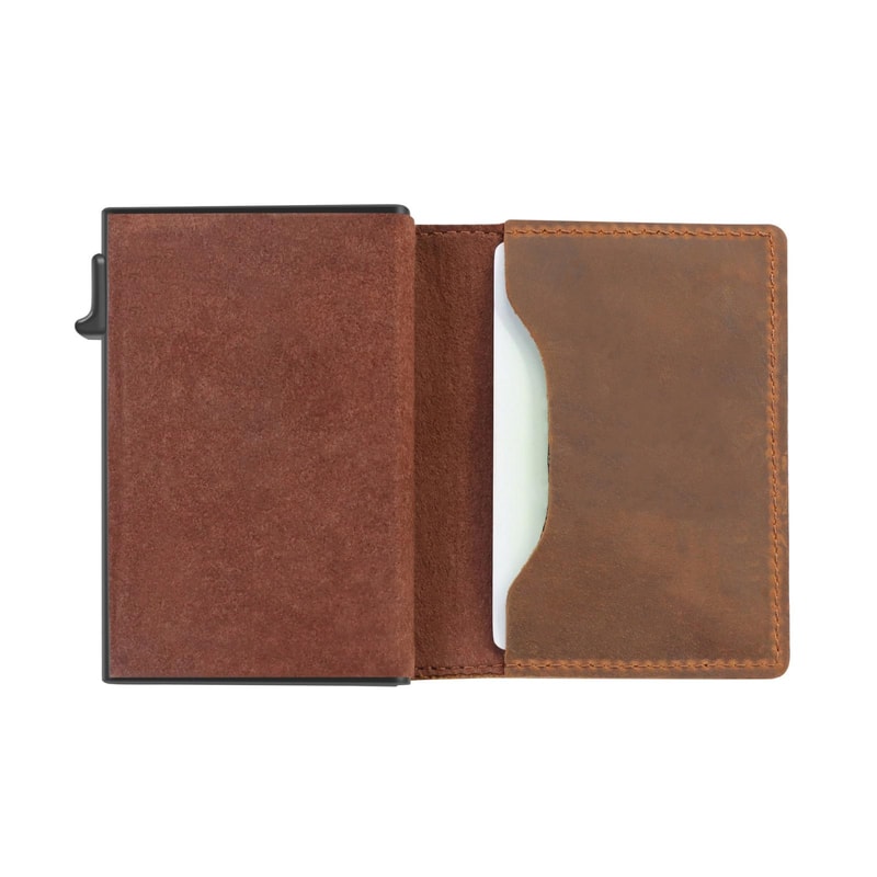 Anti Theft AirTag Wallet Slim RFID Card Holder Leather Magnetic Wallet For Men 4