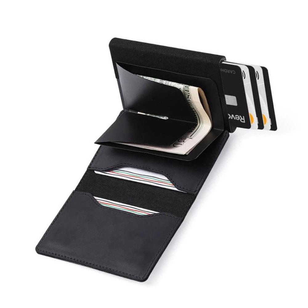 Anti Theft AirTag Wallet Slim RFID Card Holder Leather Magnetic Wallet For Men 5