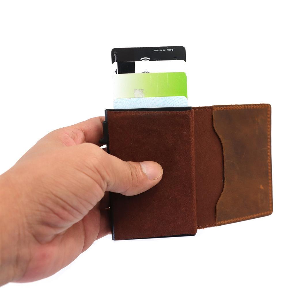 Anti Theft AirTag Wallet Slim RFID Card Holder Leather Magnetic Wallet For Men 6