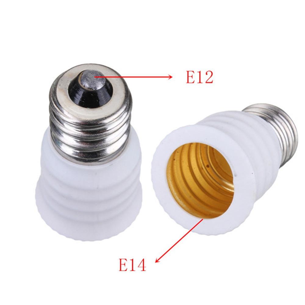10pcs E12 To E14 Adapter Socket Converter For LED Bulbs Heat Resistant Lamp Socket Adapter 3