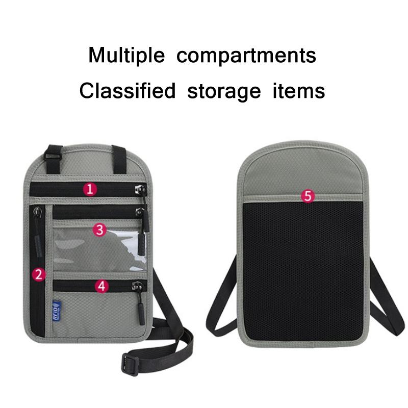 RFID Blocking Travel Passport Bag Waterproof Organizer Crossbody Wallet For Documents 3