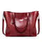 Vintage Oil Wax Leather Tote Handbag For Women Large Capacity Shoulder Bag 7