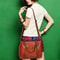 Vintage Oil Wax Leather Tote Handbag For Women Large Capacity Shoulder Bag 5