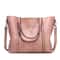 Vintage Oil Wax Leather Tote Handbag For Women Large Capacity Shoulder Bag 13