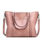 Vintage Oil Wax Leather Tote Handbag For Women Large Capacity Shoulder Bag 13