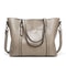 Vintage Oil Wax Leather Tote Handbag For Women Large Capacity Shoulder Bag 12