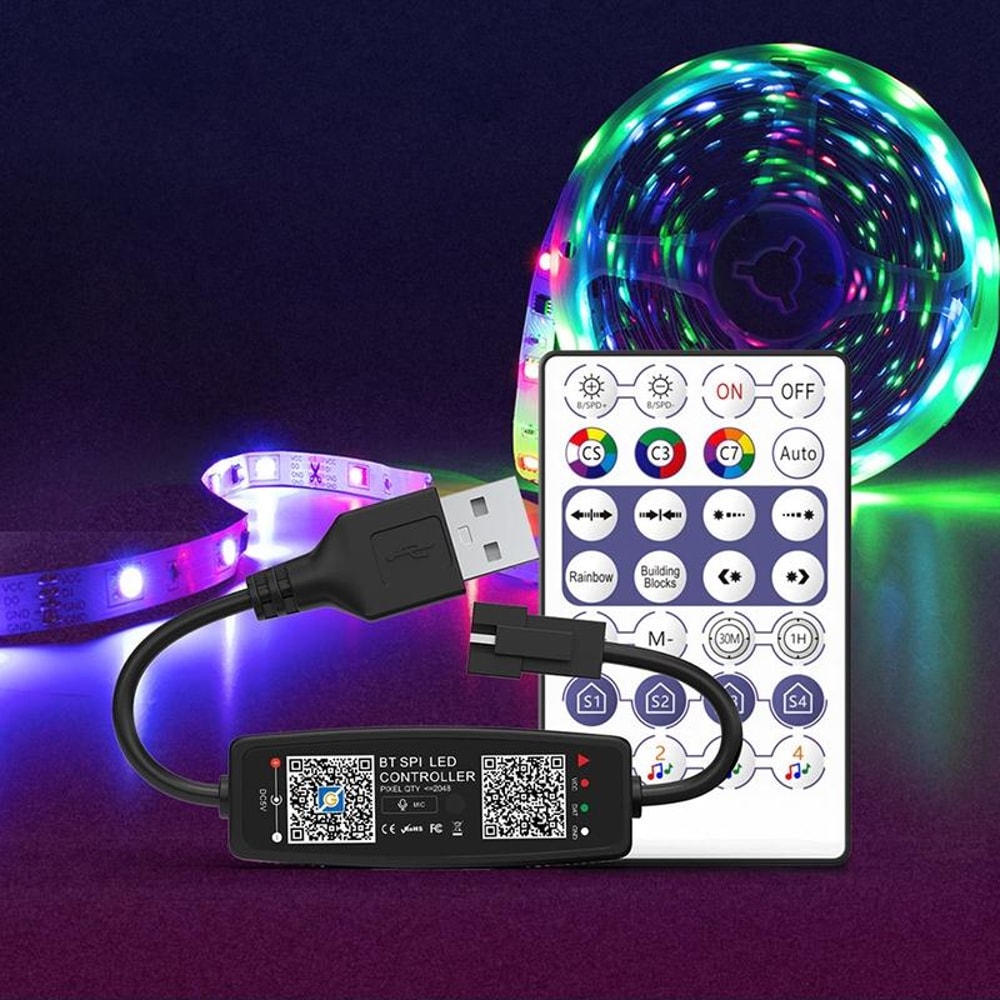 Bluetooth LED Strip Controller USB 5V APP Remote Music Sync for WS2812B SK6812 Lights