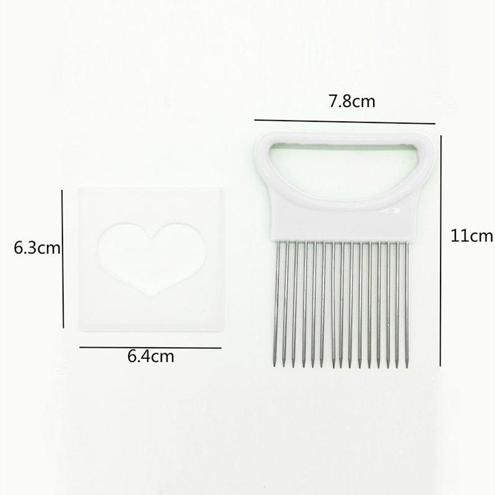 Stainless Steel Onion Holder For Slicing With Grip Handle Vegetable Cutting Holder Tool 2