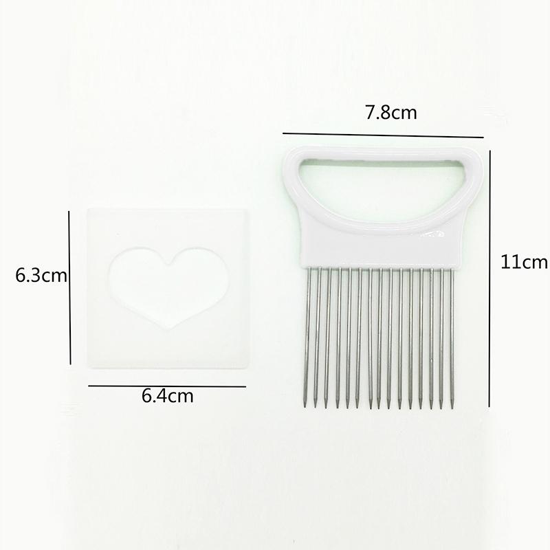 Stainless Steel Onion Holder For Slicing With Grip Handle Vegetable Cutting Holder Tool 2