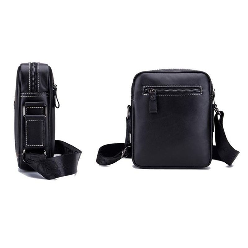 Men Genuine Leather Crossbody Bag Compact First Layer Cowhide Shoulder Travel Pouch 1