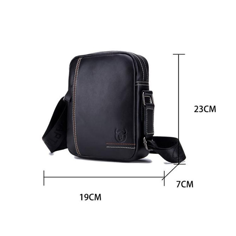 Men Genuine Leather Crossbody Bag Compact First Layer Cowhide Shoulder Travel Pouch 2